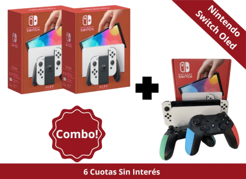 Nintendo Switch Oled 64gb Standard Color Blanco Y Negro + 2 joysticks - comprar online