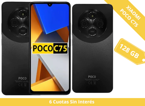 Celular Xiaomi Poco C75 con 128gb Rom y 6gb Ram Black