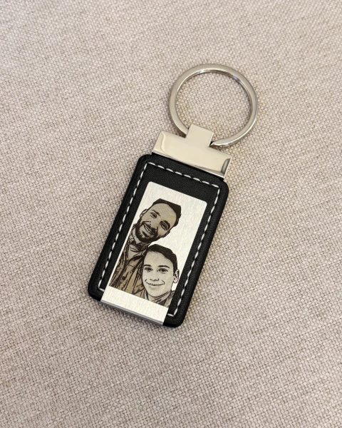 Chaveiro couro e aço (gravação a laser) ENTREGA NA SEXTA DIA 08/08 - comprar online