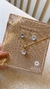 Conjunto banho dourado pedra CRISTAL