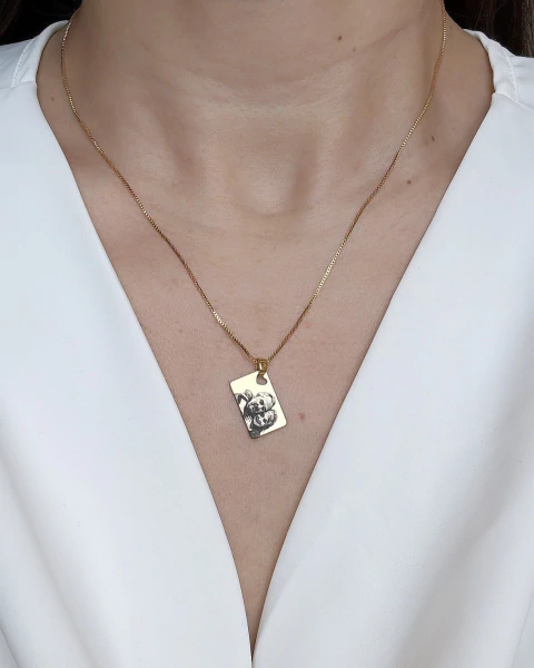 Colar Carta de Amor Personalizado a Laser – Banho de Ouro 18k (Gravação Frente) - comprar online