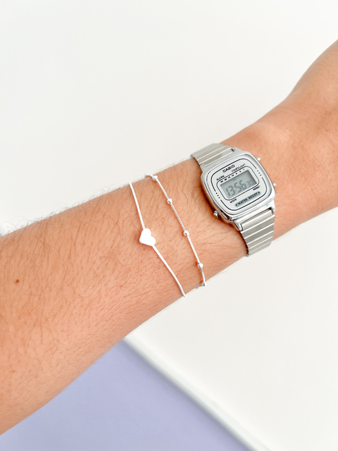 Pulseira Coração Dupla Bolinhas - comprar online