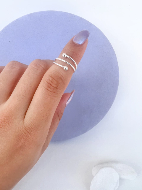 Anel Falange Regulável Bolinhas - comprar online