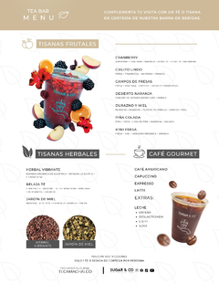 Menú Tea Bar - comprar en línea