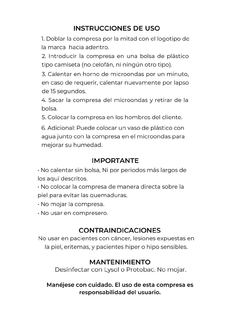 Compresa relajante para hombros - comprar en línea