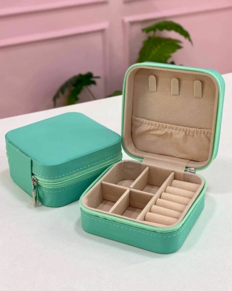 Mini Porta Joias Verde Tiffany - Compacto e Elegante
