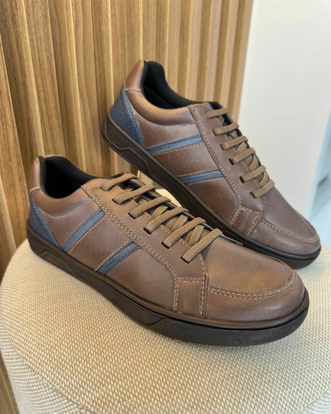 Sapatênis Masculino Linha Clássica Cappuccino Marinho - comprar online
