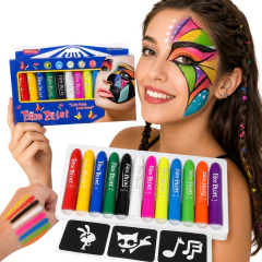 Maquillaje Face Paint X12 Colores Pintura Facial Fiestas