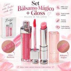 Set Labial Balsamo Hidratante + Gloss Rosa Brillo Labios - comprar online