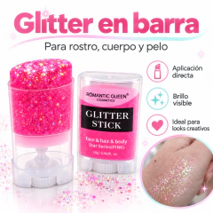 Glitter en barra Romantic Queen para rostro cuerpo y pelo 16g