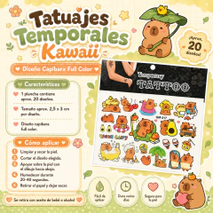 Tatuaje Temporal Personajes Kuromi Kwaii Super Lindos - tienda online