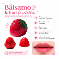 Imagen de Bálsamo Frutilla Labios Reparación Protección Color Aroma