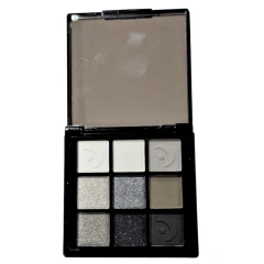 Paleta Sombras Ojos 9 Tonos Grises Negros Glitter Espejo en internet