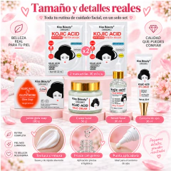 Set Ácido Kójico Kiss Beauty Facial + Serum + Mascarillas - Chicas Bond