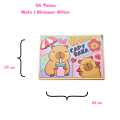 Set Maquillaje Capibara: Paleta 54 Tonos + Neceser + Brochas - Chicas Bond