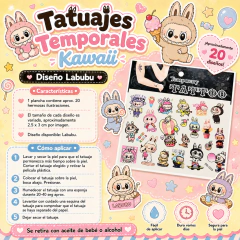 Tatuaje Temporal Personajes Kuromi Kwaii Super Lindos