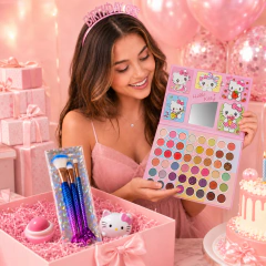 Set Maquillaje Hello Kitty Sanrio Paleta 54 Tonos + Brochas + Bálsamo - tienda online