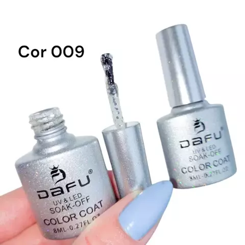 Esmalte em gel glitter prata cor 009 Dafu - comprar online
