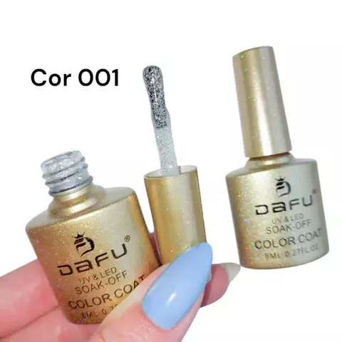 Esmalte em gel glitter dourado cor 001 Dafu - comprar online