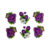 Adesivo de unha 3d flor roxa #10