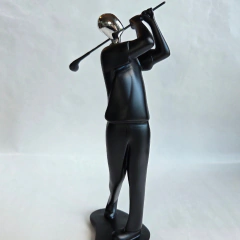 Adorno GOLFISTA Negro y Plateado