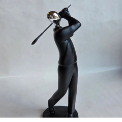 Adorno GOLFISTA Negro y Plateado - comprar online