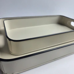 Bandeja Metálica RECTANGULAR OPAQUE WHITE Grande y Chica - comprar online