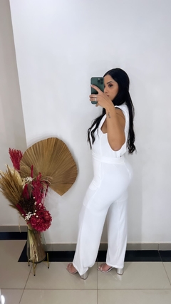 Macacão Longo Crepe Branco - comprar online