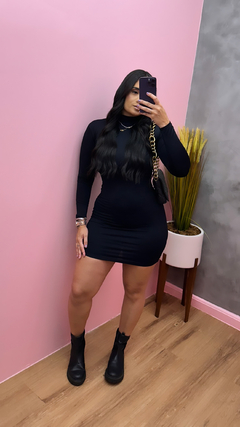 Vestido Tubinho Poliamida Premium - Preto - Anna Closet DF 