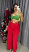 Cropped Alcinha Com Botões - Verde