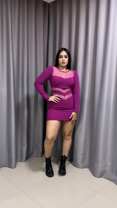 Vestido Tubinho - Detalhes Tule Pink - comprar online