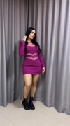Vestido Tubinho - Detalhes Tule Pink