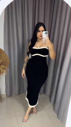 Imagem do Vestido Tomara Que Caia Tricot Premium - Preto
