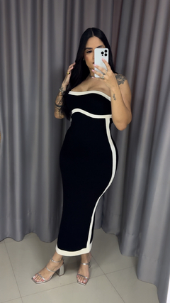 Vestido Tomara Que Caia Tricot Premium - Preto - Anna Closet DF 