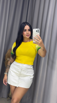 Cropped Tricot Brasil Amarelo na internet