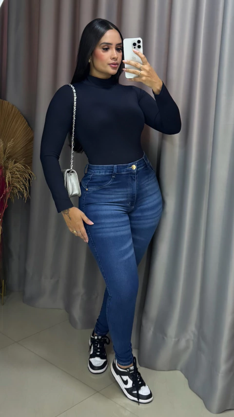 Calça Jeans Skinny - Jeans Médio SOMENTE 38