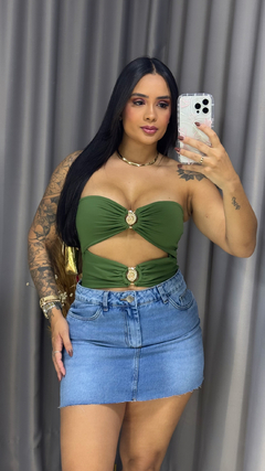 Body Tomara Que Caia Com Aplicações Metal - Verde - Anna Closet DF 