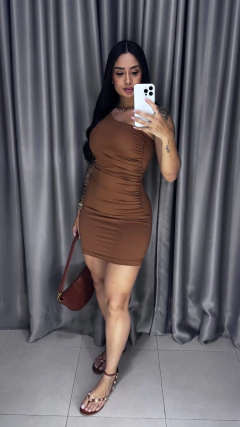 Imagem do Vestido Melissa Poliamiada Premium - Marrom