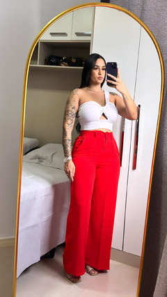 Cropped Nula Manga Tricot Premium Com Lurex - Branco - Anna Closet DF 