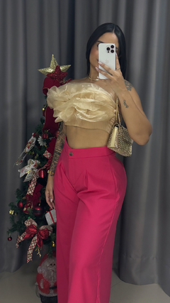 Cropped Fashion Flor - Nude - comprar online