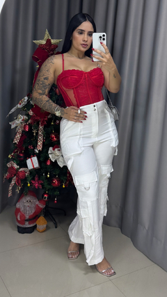 Corset Renda - Vermelho - comprar online