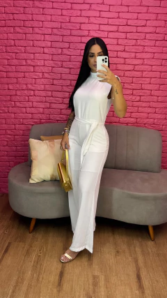 Macacão Longo Crepe Branco - loja online