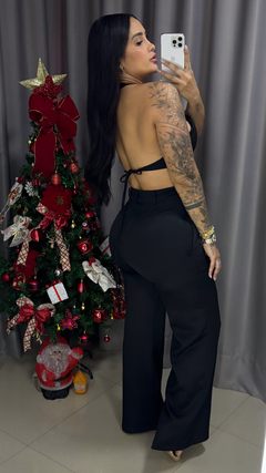 Conjunto Alfaiataria Premium Com Calça e Cropped - Preto - comprar online