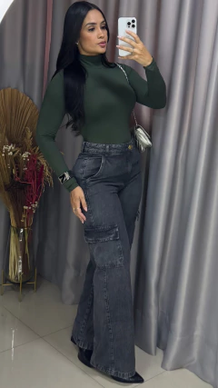 Calça Jeans Cargo - Grafite SOMENTE 38 - loja online