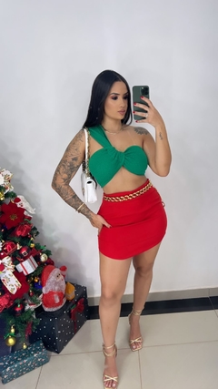 Saia Alfaiataria Curtinha Vermelha - Anna Closet DF 