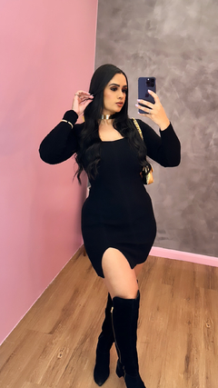 Vestido Erica Tubinho Tricot Premium - Preto - Anna Closet DF 