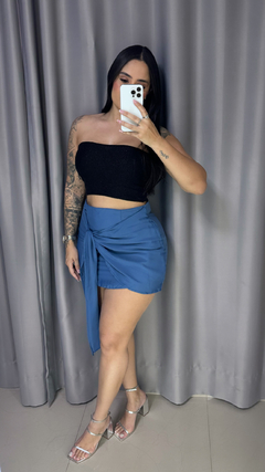 Saia Amarração - Azul Jeans - Anna Closet DF 