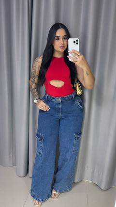 Body Costas Nua e Abertura - Vermelho na internet