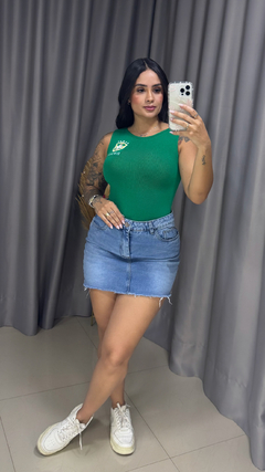 Body Camila Tricot Modal Brasil Verde - Anna Closet DF 