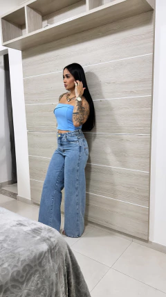 Cropped Talgui Corset - Azul Bebê - loja online